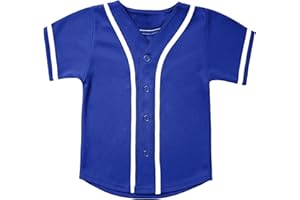 babyhealthy Kids Baseball Jersey Button Down Hip Hop Personalized Sport T Shirts Tops for Boys Girls