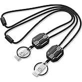 Oaridey 2 Pack Retractable Lanyards for ID Badges Holder, Badge Reels Retractable with Dyneema Cord, Heavy Duty Lanyard with Safety Breakaway Buckle for Keys and ID Card
