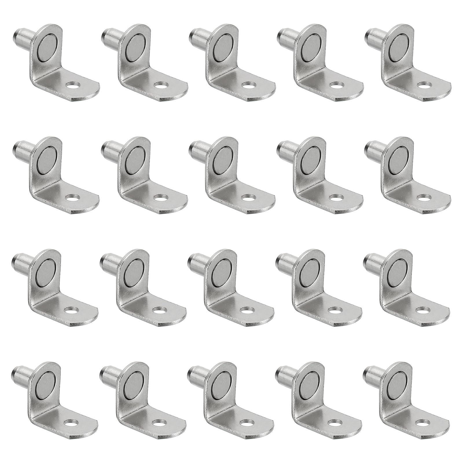 PATIKIL Shelf Pegs Pins 1/5 Inch, 40 Pack L-Shaped Shelf Pins Holders Cabinet Shelf Support Pegs for Shelves Bookcase Closet Furniture, Silver Tone