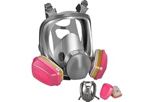 ZDDISN Full Face Respirator Gas Mask | 6800 Respirators Mask with 60926 Filters for Protection Against Organic Vapor Spray Paint Chemicals Welding Sanding, Anti‑Fog, Scratch‑Resistant