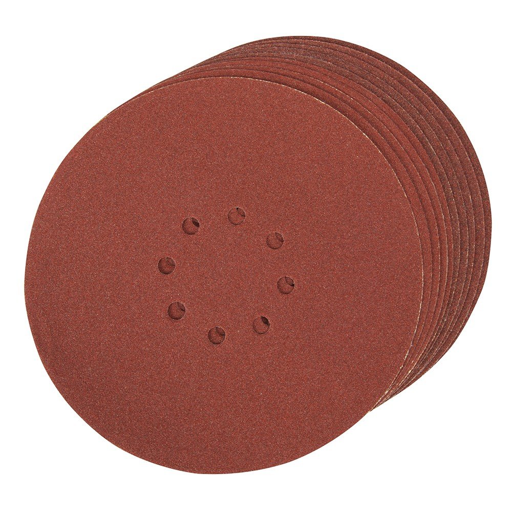 Silverline 272756 Hook and Loop Discs Punched 225 mm 10pk 225 mm 80 Grit