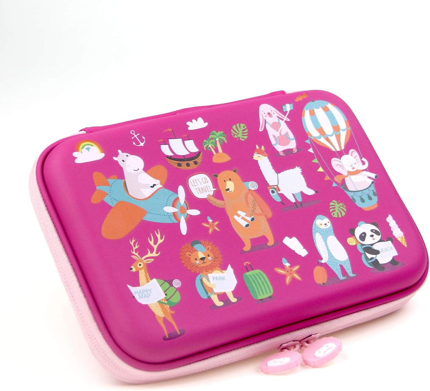Rockpapa Let's Go Travel Large Pencil Cases, Big Pencil Case for Girls Small Storage Box for School Students Girls Teens Kids Toddlers
