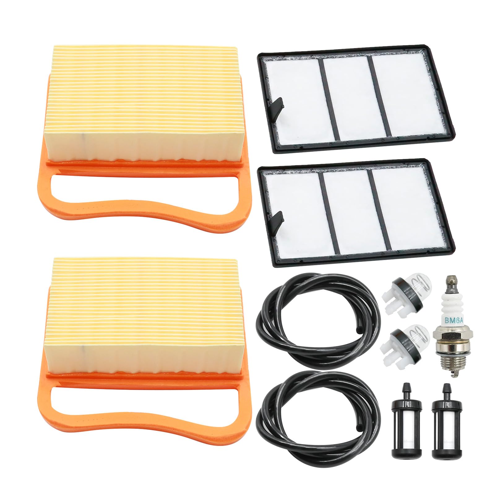 JUUDDENPARTS 4238-140-1800 Air Filter Kit with Fuel Line Spark Plug, Replacement for Stihl TS410 TS410Z TS420 TS420Z Concrete Cut-Off Saw, Replaces 4238 140 4401, 42381410300B