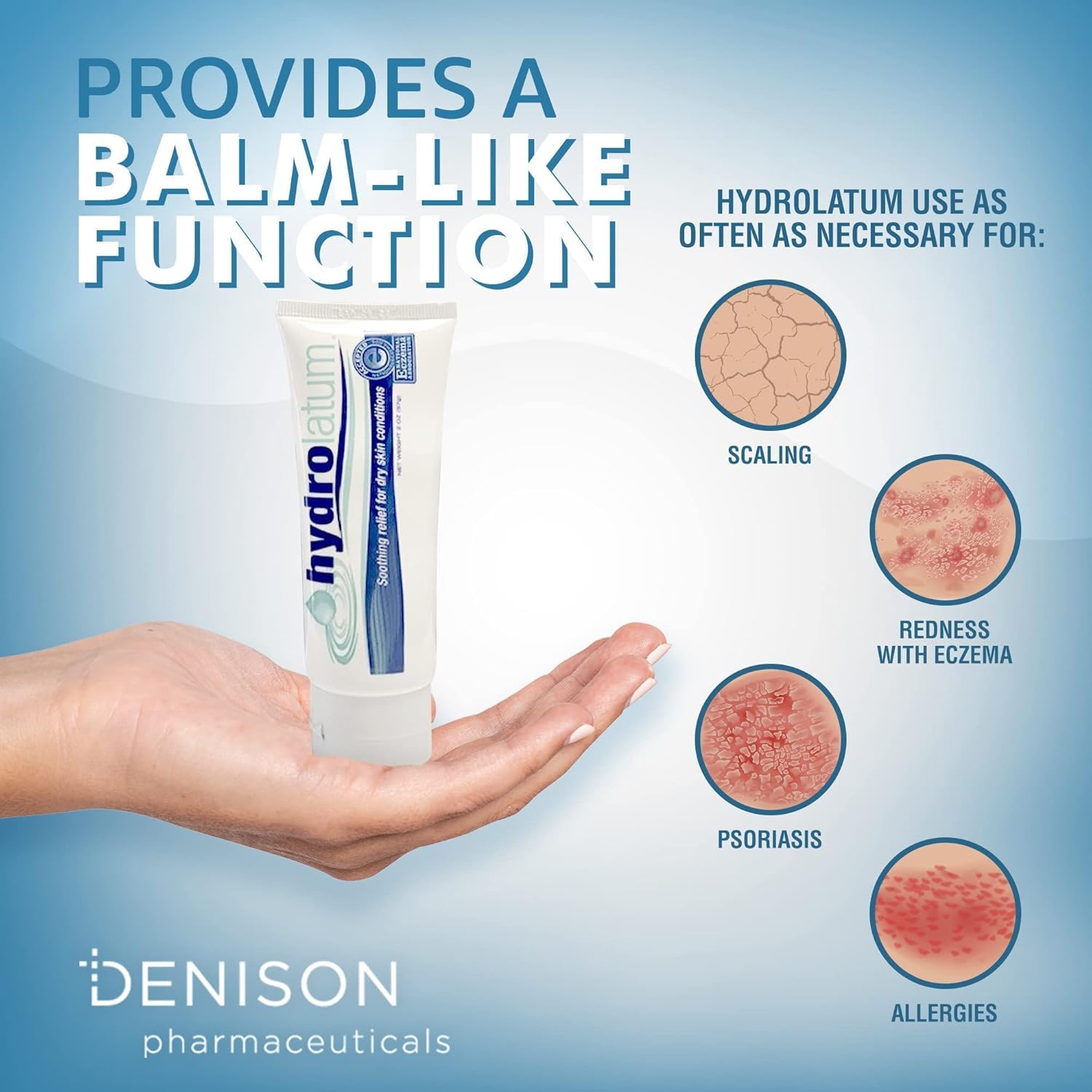 Dry Skin Cream - Hydrating Moisturizer for Sensitive & Extra Dry, Nourishing Body Lotion for Men & Women - 2oz