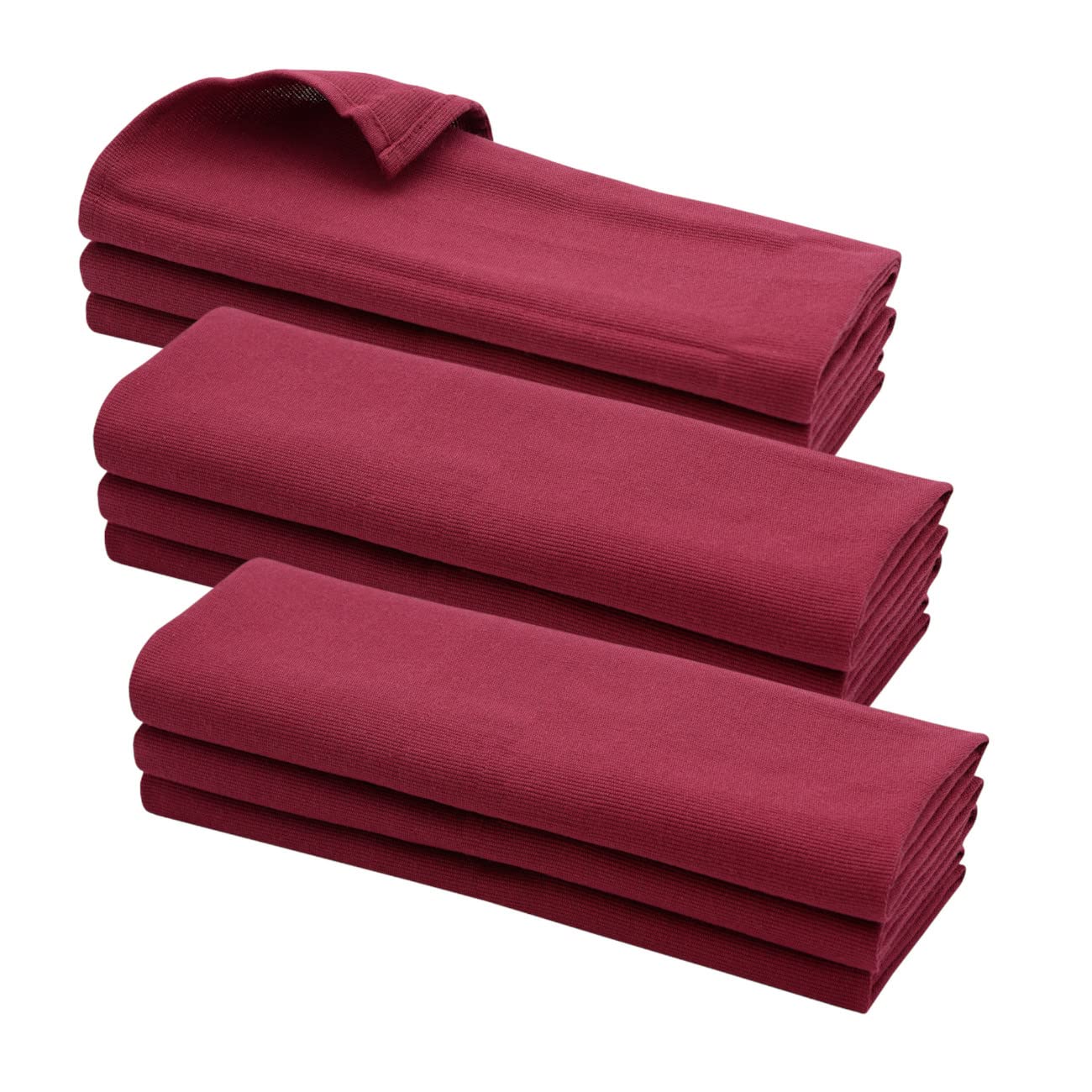 Daloual 9X Tea Towel / Cleaning Cloth / Polishing Towel 100% Cotton Bordeaux Red Wine Red