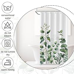 AWERT Small Half Size Stall Shower Curtain with 6