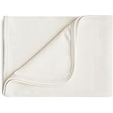 mushie Extra Soft Baby Blanket | Cotton and Elastane Ribbed Receiving Blanket, Swaddle, Stroller | 35x35 Inch (Ivory)