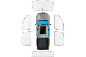 KMF 6pcs Thicken Full Window Sun Shades for Dodge Ram 1500 Crew Cab Accessories 2019-2025, Car Window Covers Sunshade for Windshield Side Rear, Sun Visor UV Block Privacy Blackout for Camping Outdoor