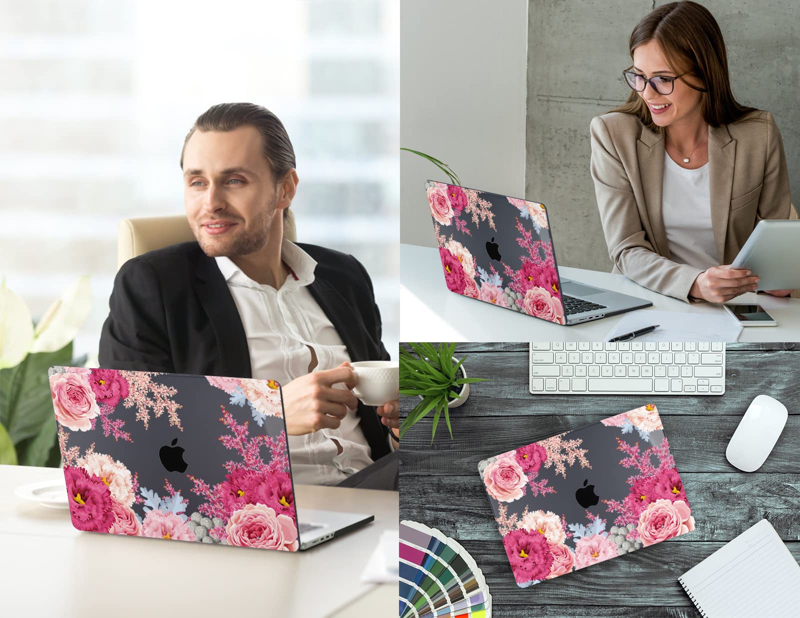 CISSOOK Gorgeous Floral Case for MacBook Pro 16 Inch 2025-2021 Release A3403 A3186 A2991 A2780 A2485, Plastic Hard Shell Case for MacBook Pro 16