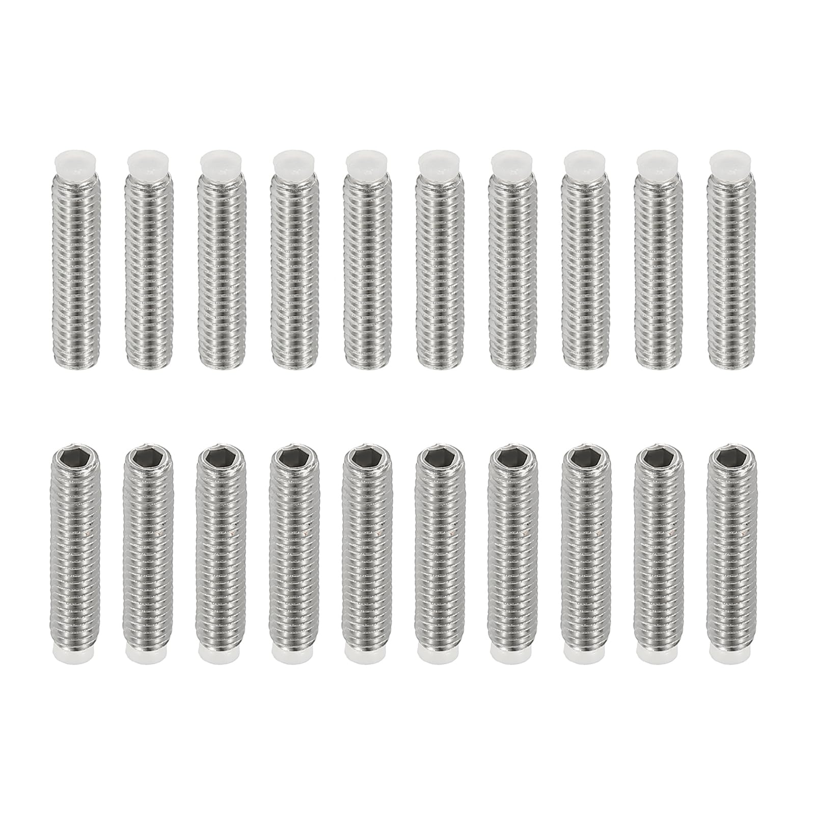 PATIKIL M4x18mm Nylon Tip Grub Screw, 20pcs 304 Stainless Steel Metric Hex Socket Head Cup Point Anti Slip Set Screws Internal Hex Drive Hardware — image 1