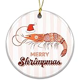 Shrimp Ornament for Seafood Lovers, Shrimpmas Ornament 2025 – Fishermen, Beach House, Coastal Décor – Hilarious for Men, Women, Foodies & Fishermen Friends