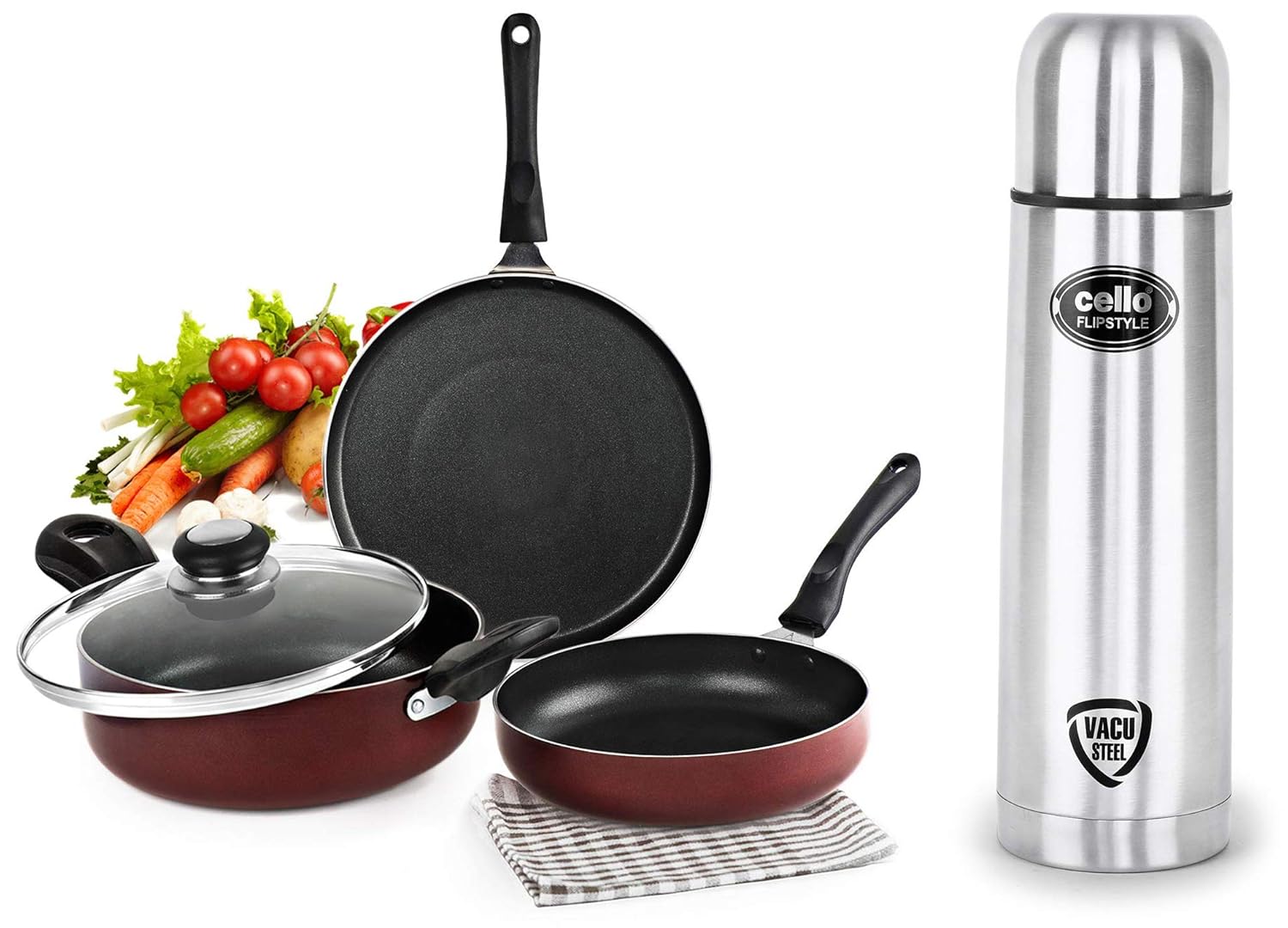 Buy Cello Prima Induction Base NonStick Aluminium Cookware Set, 3