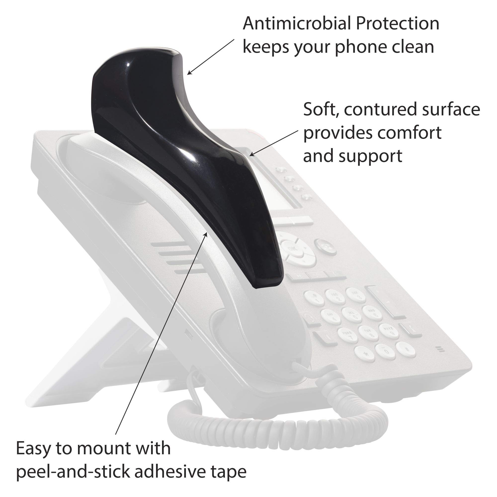 Softalk II Antibacterial Black Phone Shoulder Rest Landline Telephone