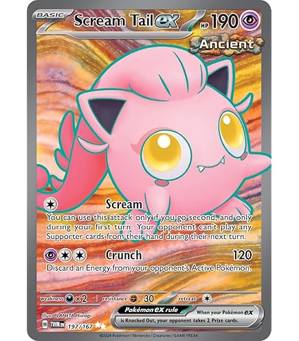 Amazon.com: Pokemon – Scream Tail ex 094/167- Twilight