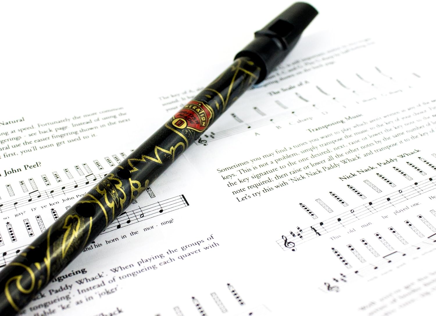 Generation 700518 Boho Model Designer English Tin Penny Whistle in D Gift Pack (Paisley Black), GEWA - Image 3