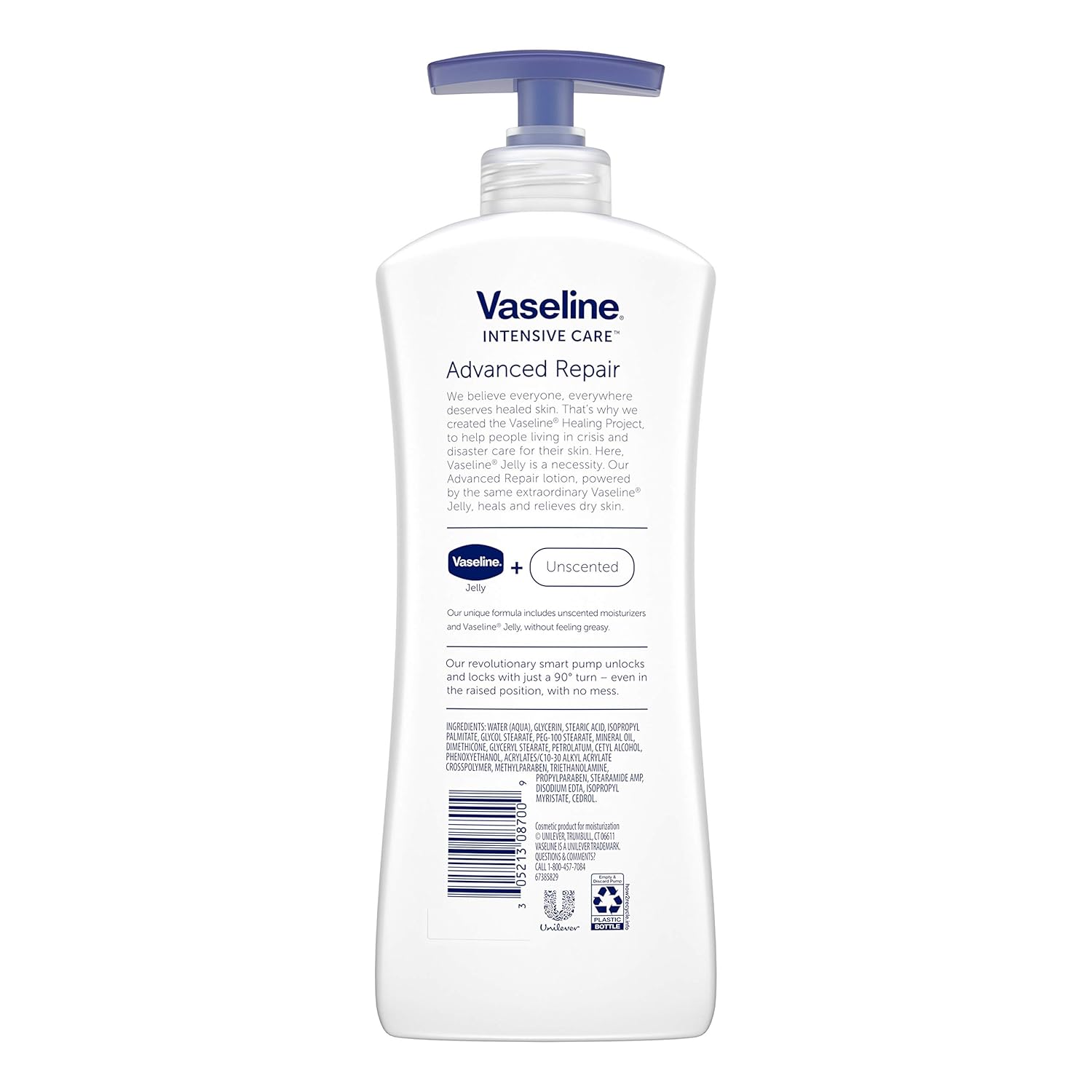 Vaseline Intensive Care Advanced Repair Lotion For Dehydrated Skin Unscented Dry Skin Lotion Repairs Skin in Just 5 Days 20.3 oz 3 count : Beauty