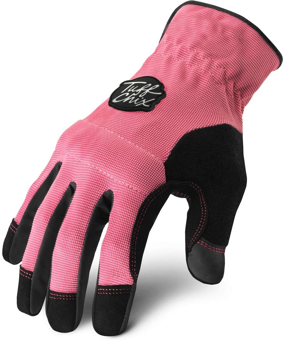 Ironclad Tuff Chix Women's Work Gloves TCX, Designed for Women's Hands, Performance Fit, Durable, Machine Washable, (1 Pair), LARGE - TCX-24-L, Pink
