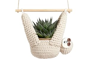 Evbopa Sloth Gifts Sloth Plant Hanger for Succulent Pot Hanging Planter for Plant Lovers Home Decor Planter Macrame Plant Hanger | 5 Inch Plant Holder