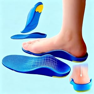 Gel Shoe Insoles for Men and Women, Trim-to-Fit Arch Support Inserts for Standing All Day, Shock Absorbing Work Boot & Runnin