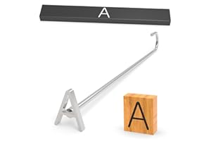 PKPKAUT 1 1/4" Steak Branding Irons Personalized for Steak, Buns, Wood & Leather | Personalized Stainless Steel BBQ Brander | Branding Stick with Gift Box | 12" Hand-Forged Handle (Alphabet A)