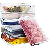 Esme L&H 6Pcs Sweater Storage Bags for Clothes, Clear Storage Bags with Zipper for Sweater Blanket Bed Sheet, Zippered Clothing for Blanket,Bedsheet,Linen,Bedding,16 * 12 * 4 Inch