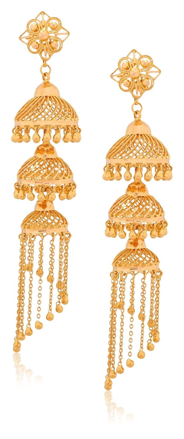 Jhumka design in senco gold Clearance