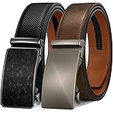 Zitahli Belt Men 2 Pack - Slide Leather Ratchet Belt Adjustable for Mens Gifts 1 3/8-Cut for Perfect Fit,Men's Accessories