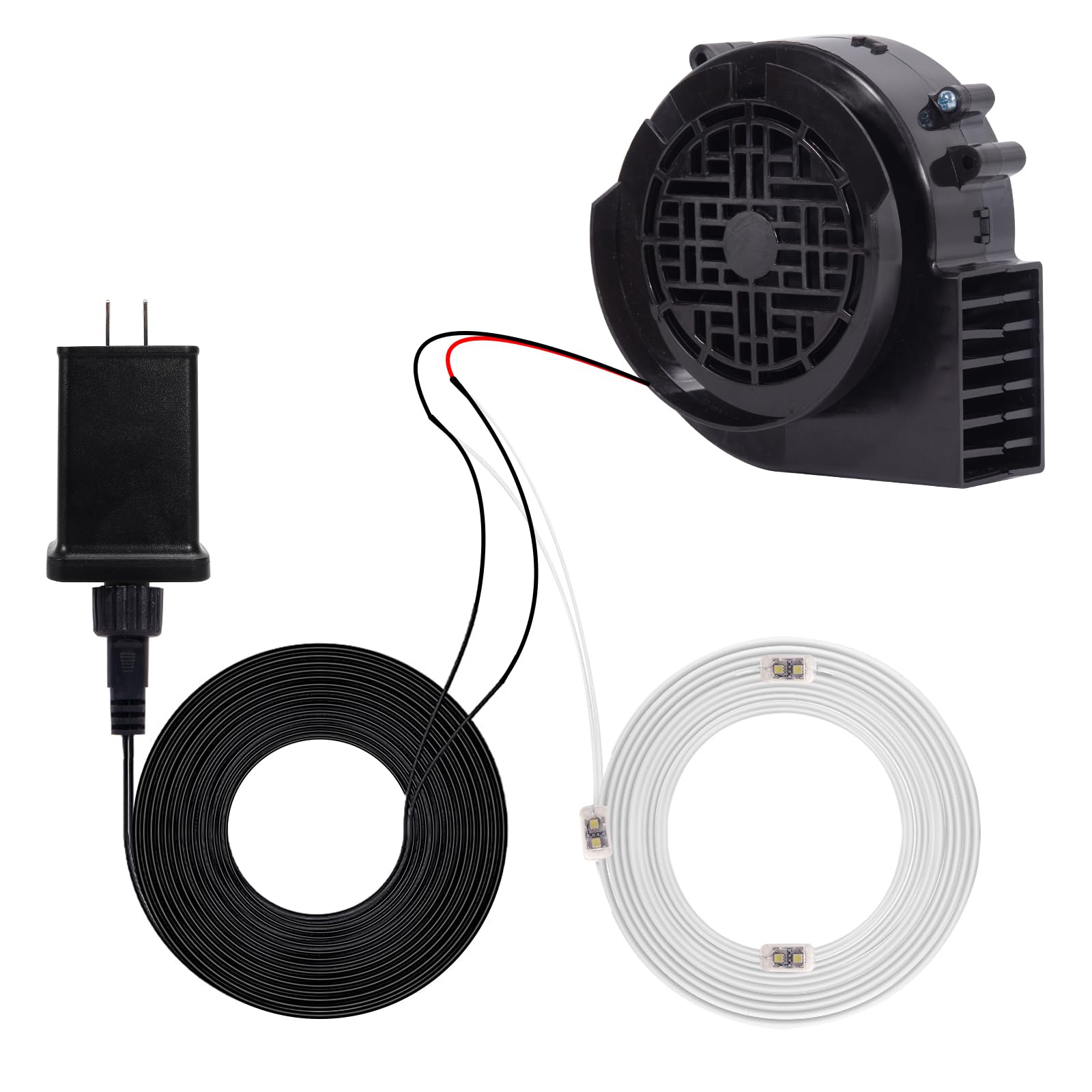 Photo 1 of Inflatable Replacement Fan Blower 12V 1.2 A Mini Air Blower with 3 LEDs for Christmas Inflatables Costume,Inflatable Fan Blowers for Thanksgiving Yard Blow Up 6 FT Christmas Decorations