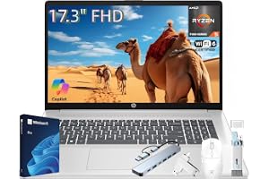 HP 17 Inch Laptop Computer, 17.3" FHD IPS Display, 20 GB RAM, 1 TB SSD, AMD Ryzen 5 7430U (Up to 4.3GHz), Wi-Fi 6, Bluetooth