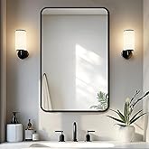 Delma Bathroom Vanity Mirror, Black Framed Bathroom Mirror for Over Sink, High-Definition Bathroom Mirror, Versatile Bathroom Vanity Mirror, Hangs Horizontally or Vertically(30x20, Black)