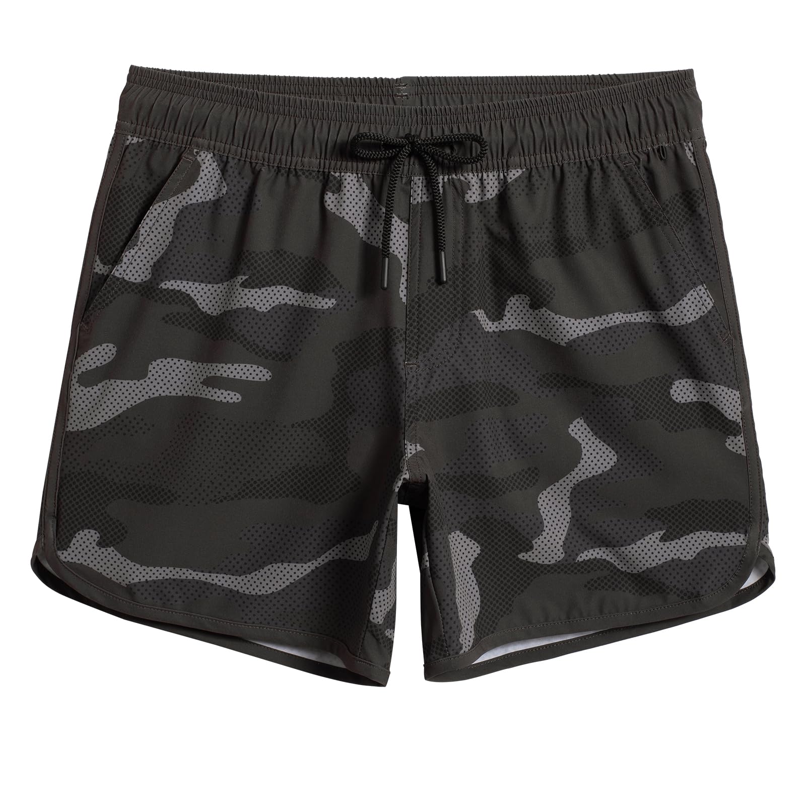 Photo 1 of maamgic Workout Shorts for Men 5 Inch Gym Running Shorts Mens Stretch Quick Dry Athletic Shorts with Pockets Camo Gray Large