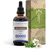 Secrets of the Tribe Bloodroot Alcohol-Free Tincture Extract, Responsibly farmed Bloodroot (Sanguinaria Canadensis) Dried Root (4 fl oz)