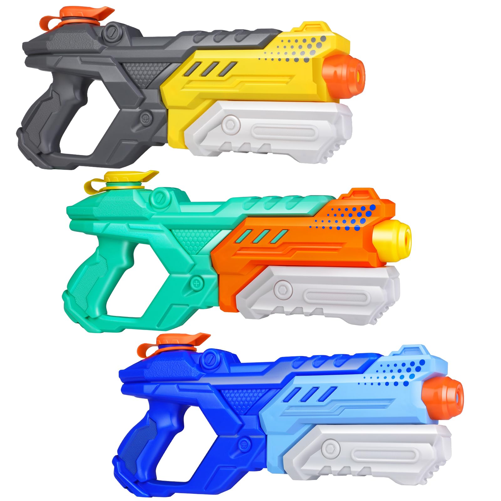Quanquer Water Guns for Kids Adults - 600CC 3 Pack Super Squirt Water Toy Gun High Capacity Long Shooting Range Soaker Blaster for Swimming Pool Beach Outdoor Fighting Party