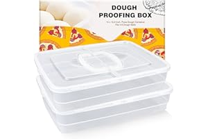 YIANTENG 2 PCS Dough Trays for Pizza, Commercial Pizza Dough Proofing Box, BPA FREE，Durable Pizza Storage Container, 14" x 10.3" Large Capacity Pizza Dough Containers, Home Pizza Dough Trays with Handles