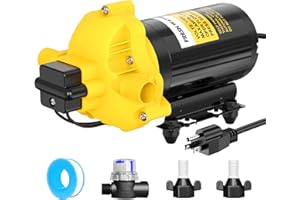 YOMILINK Fully Self-priming Water Pump, 110V 4.0 GPM 45 PSI, Automatic On-Demand Diaphragm Pump, for Kitchen, Bathroom RV, Marine Yacht, Lawn Garden, House, Fish Tanks, Small Fountains, Rain Barrels