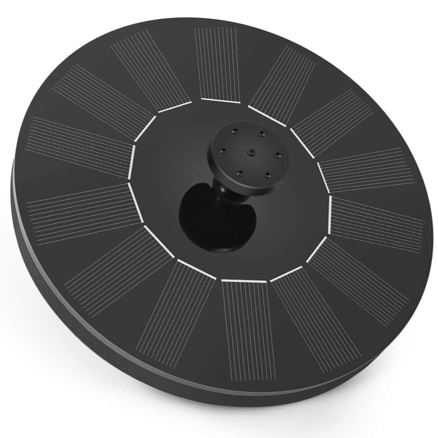 Solar Fountain Pump, 1.4W Circle Solar Water Features for The Garden, Solar Powered Water Fountain with 6 Nozzles, Floating Fountain Pump Kit for Bird Bath, Fish Tank, Patio, Pond and Pool