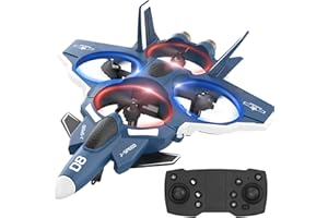 HOLYFUN Foam Fighter Jet Drone for Kids, RC Plane Easy to Fly Remote Control Airplane with Auto Hovering, 360° Flip and 2 Batteries (12 Mins Flight)