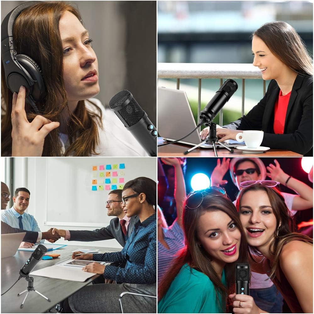 USB Microphone,Multipurpose Condenser Microphones for Computer,Laptop,Plug&Play Microphone with Desktop Stand for Gaming,Recording,Broadcasting,Meeting,Voice Overs and Streaming: Home Audio & Theater