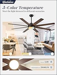 Fanbulous Ceiling Fans with Lights, 72 inch Large