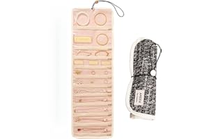 Roll Up Travel Jewelry Organizer Bag, Clear Zipper Pocket Jewelry Roll with Tweed Fabric & PVC, Multi-Compartment Storage for