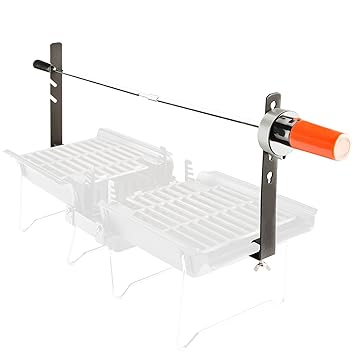 Bruzzzler Rotisserie Set mit Batteriebetrieb zum Grillen, BBQ Drehspieß für Bruzzzler Klappgrill & andere Fabrikate, Barbecue