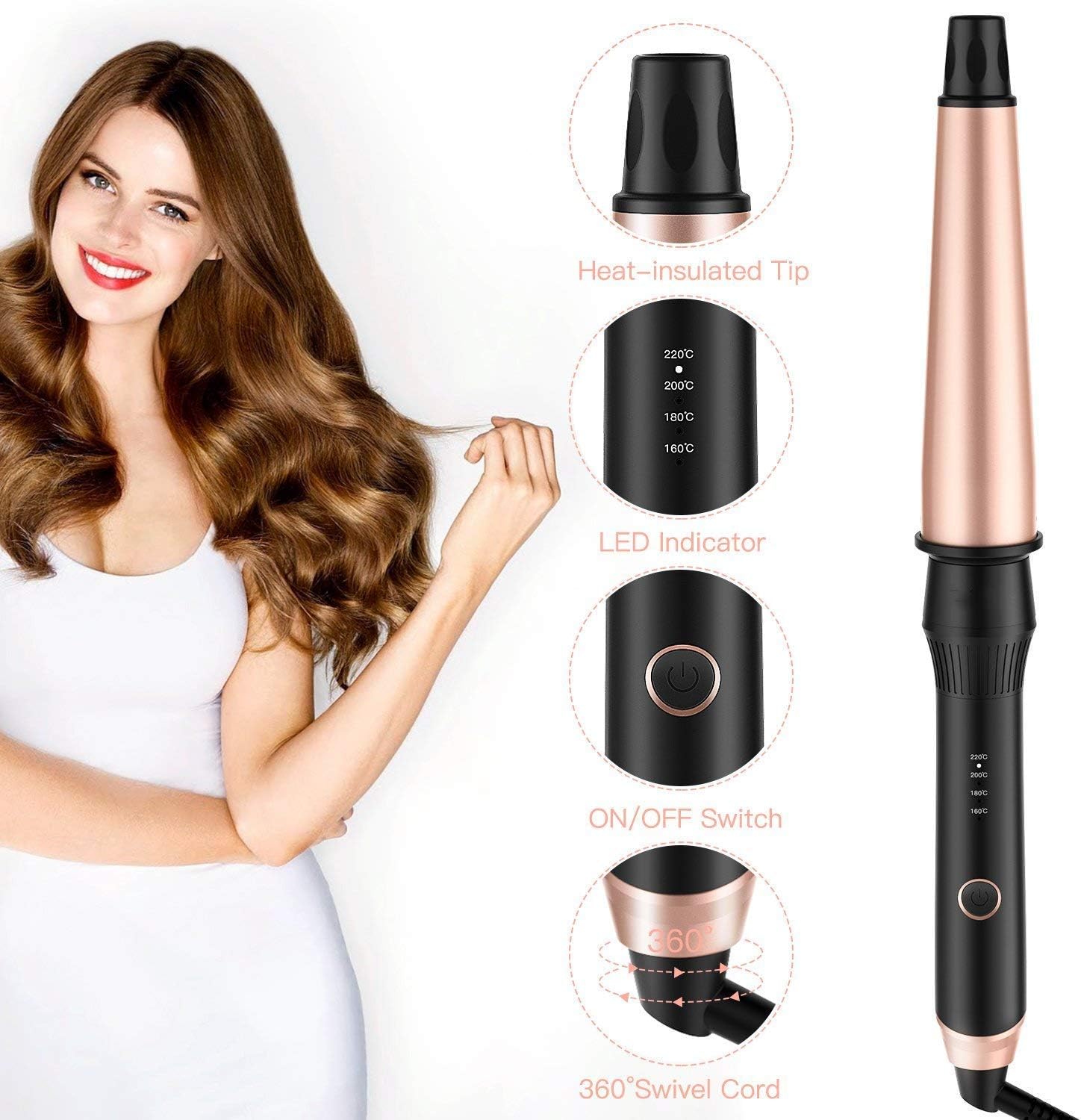 Aoli Hair Curling Wand 1 1 5 Inch Curling Iron With Professional