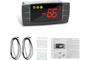 OURWILLSM XR02CX-4N1F1 Dixell Temperature Controllers Refrigerator Digital Thermostat Controller for Fridges Freezers Heating Appliances 120V/50-60Hz with 1 NTC Probe