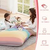 Nobildonna Extra Large 250L Bean Bag Cover Only Rainbow Stuffed Animal Storage view 5