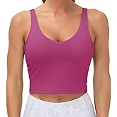 THE GYM PEOPLE Womens' Sports Bra Longline Wirefree Padded with Medium Support