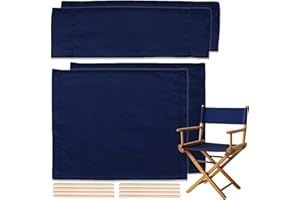 STAY GENT 18''L X 15''W 2 Set Directors Chair Replacement Canvas for 18'' Director Chairs, Replacement Cover Canvas Seat and 19.7''L X 6.3''W Back Covers Kit for Director Chairs Movie Chair, Navy Blue