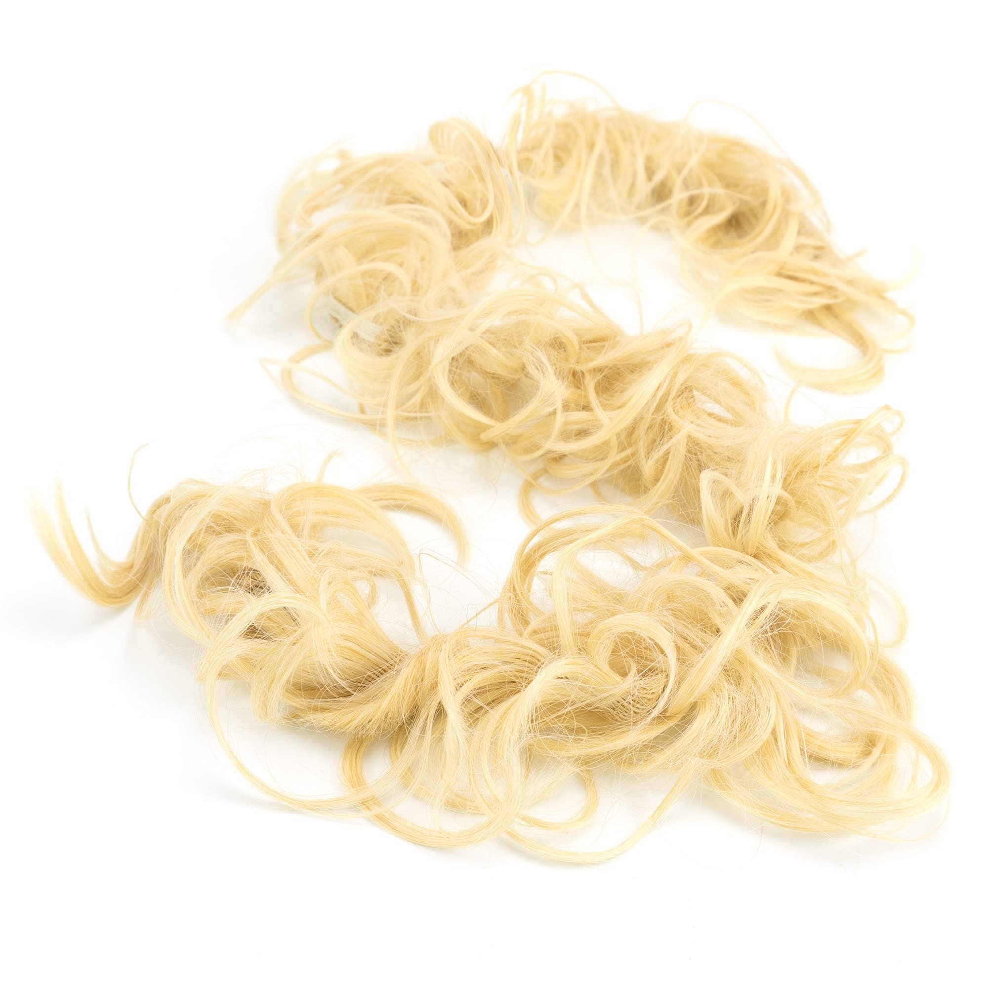 IMISSU Large Size Hairpiece Curly Messy Hair Bun Wrap Scrunchies Elastic Hair Band Donut Updo Chignon Hair Extension Piece for Women Girl (Blonde)