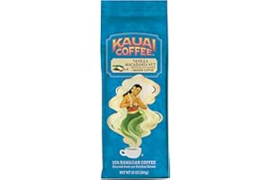 KAUAI COFFEE Kauai Hawaiian Ground Coffee, Vanilla Macadamia Nut Flavor - Gourmet Arabica Coffee From Hawaii's Largest Grower, Smooth, Delicious Flavor and Amazing Aroma - 10 Ounce