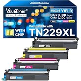 TN229XL MFC-L3780CDW Replacement for Brother TN229XL Toner Cartridges TN229 | TN-229XL TN-229 XL 4 Pack High Yield for Brother MFC-L3780CDW MFC-L3765CDW MFC-L3720CDW HL-L3280CDW HL-L3220CDW HL-L3300CDW