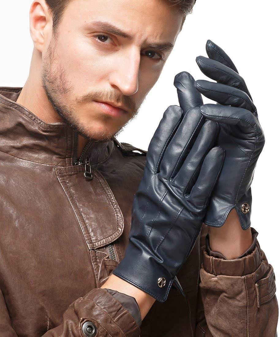 Men'S Gloves Off Em Winter Warm Gloves Simple Style With Pure Lining